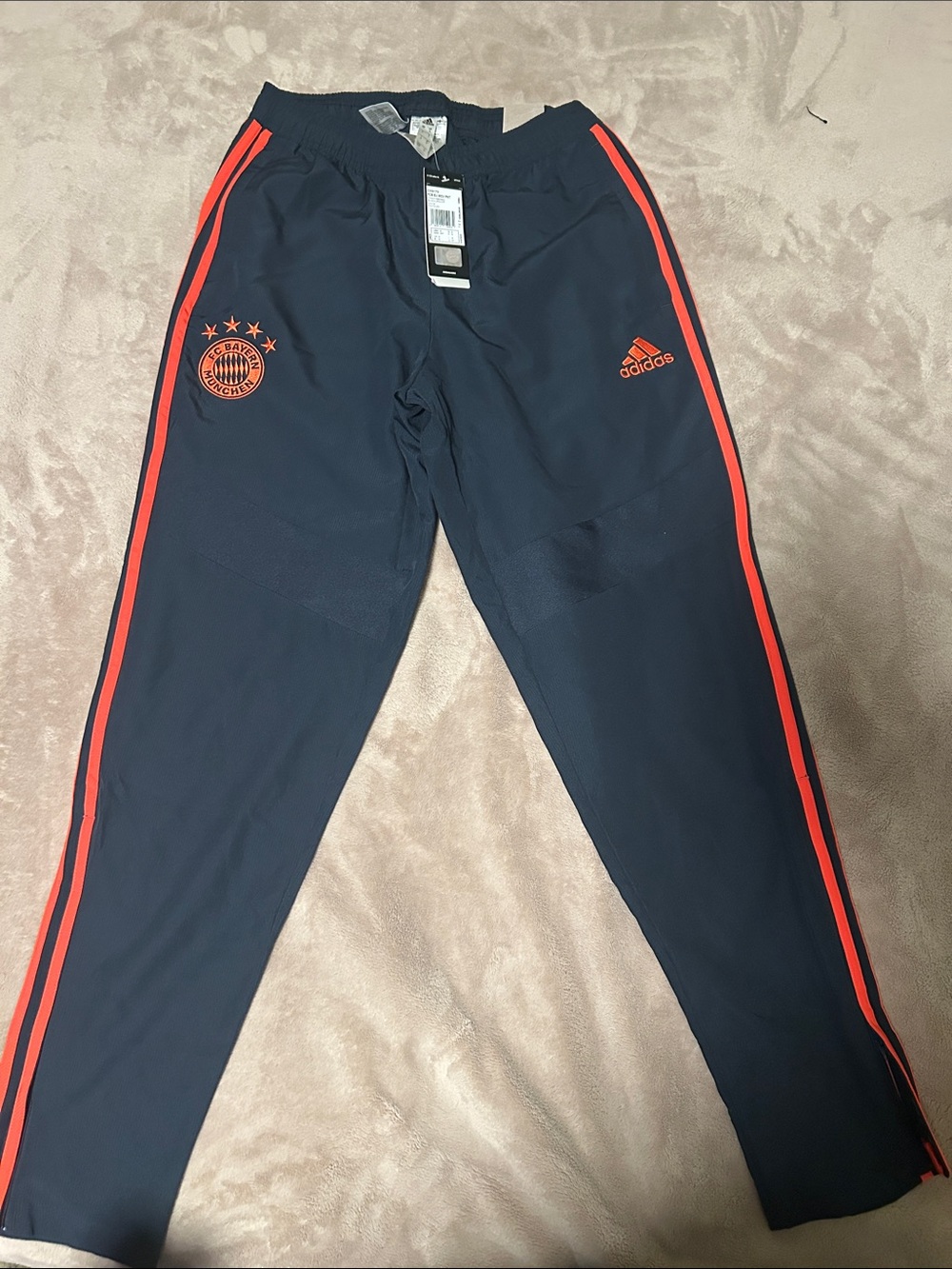 FC Bayern Munchen 2018-19 EU Woven Presentation Pants Navy Orange Size S NWT